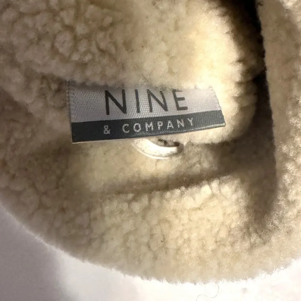 9 & Co Fleece Lined Mittens Womens Large/XL Natural Faux Suede Winter Gloves